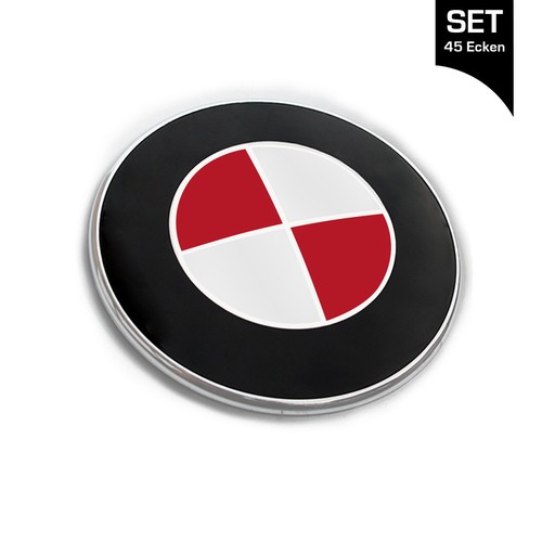 Rosso emblema adesivo angoli - rosso,