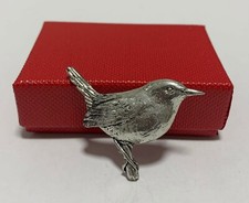 WREN PEWTER PIN BADGE BROOCH