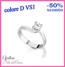 ANELLO SOLITARIO ORO BIANCO