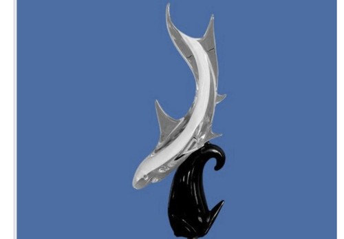 Scultura squalo vetro arte - in,