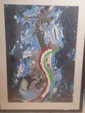 MARIO SCHIFANO Serigrafia Materica A 14 Colori I Quarant'anni Dell'automobile...