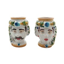 Testa di moro fatto a mano in Ceramica di Caltagirone H. 12cm