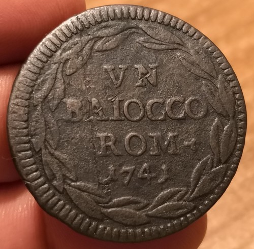 Moneta baiocco 1741 stato - moneta,