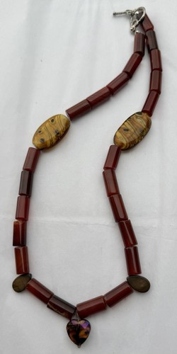 Collana perle tubo - collana, agata
