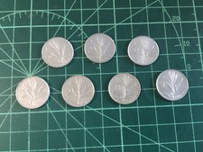 LOTTO MONETE 2 LIRE OLIVO APE 7 PEZZI 1953 1954 1955 1956 1957 1959 1968