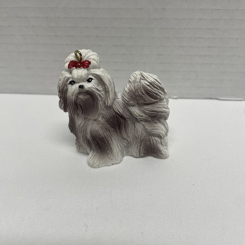 Statuina cane maltese dipinta - statuina,