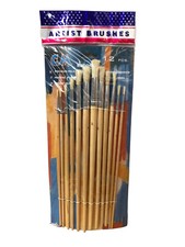 SET 12 pennelli tondi setola bianca misure dal n° 1 al n° 12 scuola pittura