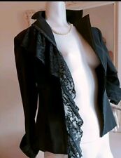 ALBERTA FERRETTI GIACCA  PANTALONE SUIT  PIZZO 44 Nero  Completo Tailleur 