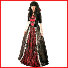 Costume Carnevale Donna Da Vampiro Vampiressa Vestito Adulto Di Halloween Tg L