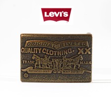 FIBBIA LEVIS VINTAGE IN OTTONE TWO HORSES QUALITY CLOTHING XXX