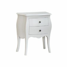 MOBILE COMODINO CAMERA DA LETTO 2 CASSETTI ARTE POVERA BIANCO OPACO CLASSICO