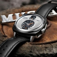 REC P51-01 Orologio guida cruscotto quadrante artigianale realizzato con Mustang riciclata