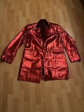 Giacca Spettacolo Rosso Scintillante Glitterata Teatro Palco Taglia Large