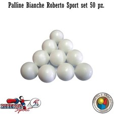 PALLINE PER CALCIO BALILLA ROBERTO SPORT BIANCHE SET 50 PZ (RS1698)