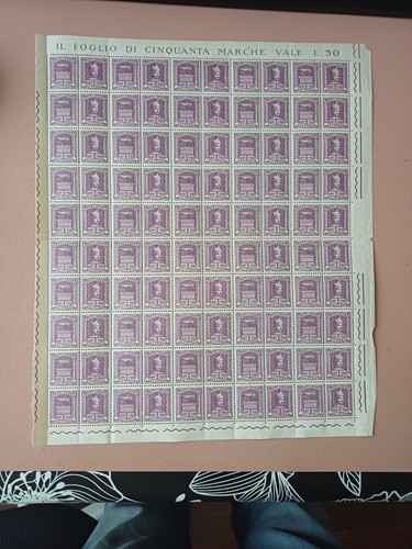 Blocco foglio marche - 50,