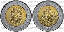 01708] REPUBBLICA DI SAN MARINO - 500 LIRE 1988 - SECONDA TORRE