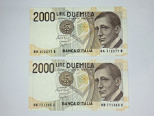 Lotto di 2 Banconote 2000 Lire