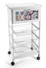 Carrello cucina legno ceste - carrello,