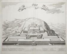 Palestrina Lazio Tempio della Fortuna incisione veduta incisione Blue Mortier