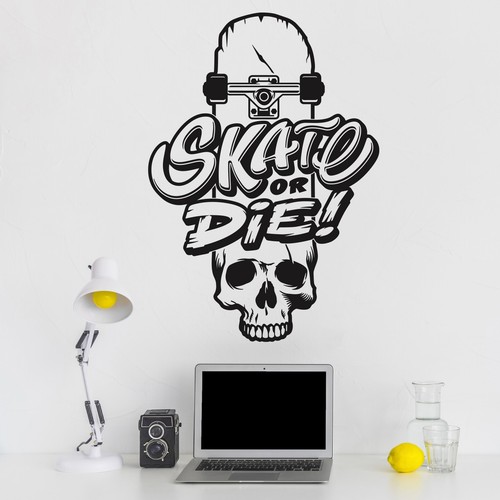 Adesivo parete skate die - skate,