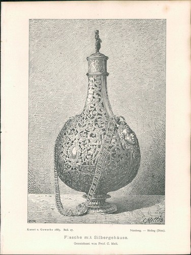 Lithographie flasche mit - :,