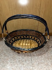 Cesta in Vimini Naturale e Blu