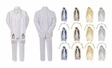 Tuta bianca battesimo Cristo bambino nuovo Vergine Maria Guadalupe su stola S-20