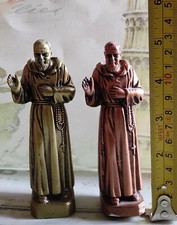2 statuette Padre Pio H cm 12