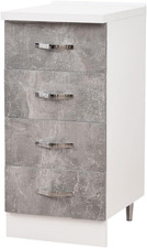 Cassettiera Mobile Base per Cucina Con 4 Cassetti, Mobiletto Componibile Con Str