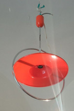 Lampadario Space age anni 70 in metallo Restaurato Color Arancio