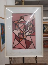 Dipinto Astratto Ad Olio Su Tavoletta Del XX Secolo , Arte Astratta