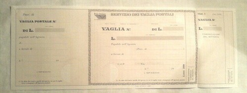 Vecchio bollettino vaglia - vecchio,