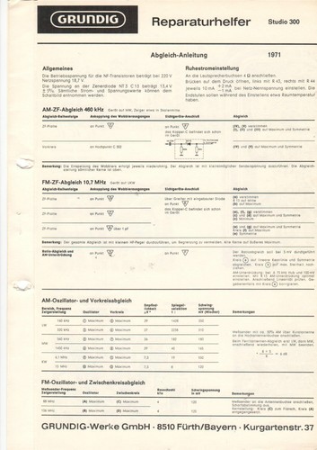 Grundig manuale servizio - manuale, di