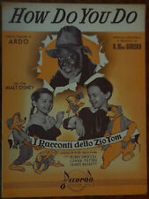 WALT DISNEY "HOW DO YOU DO" FILM "CANZONE DEL SUD" ITALIA SPARTITI GIGANTI