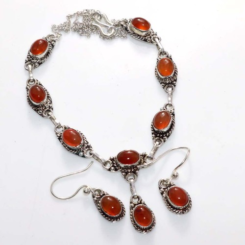 Set orecchini collana - , corniola