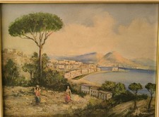 dipinto olio su tela Napoli Da
