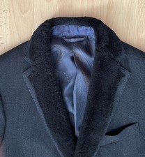 Cappotto ETRO lana/fodera seta/collo agnello taglia 50 cappotto invernale uomo