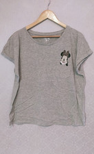 Maglietta t-shirt manica corta da donna Disney in cotone colore grigio tinta...