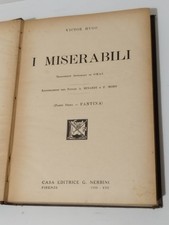 Libro antico 1930 - I miserabili. Victor Hugo. Casa editrice Nerbini illustrato