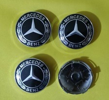 4 TAPPI COPRIMOZZO COMPATIBILI MERCEDES NEW MODEL BORCHIE 60MM CERCHI IN LEGA