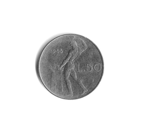 1955 italy lire 855 - lire,