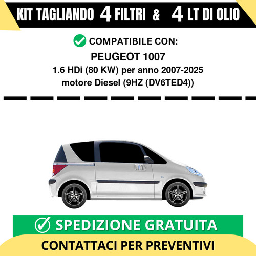 Tagliando per peugeot 1007 6 - 1007, 1.6