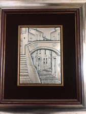 QUADRO LASTRA ARGENTO 996 ACCA con  Certificato Garanzia Centro Storico