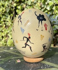 Handpainted OSTRICH EGG Bushman Paintings South Africa, by Monica Wilson