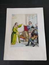 stampa antica colorita a mano intaglio miniato CLARICE STROZZI MEDICI Firenze