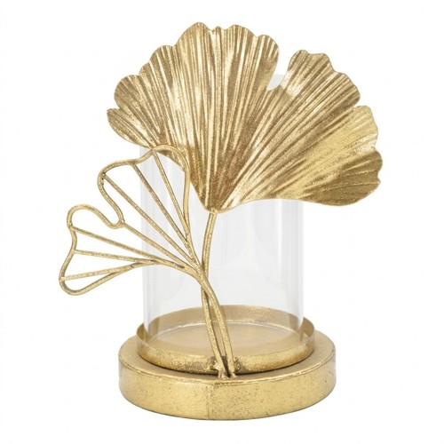 Portacandele metallo leaf - in,