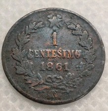 Bellissima Moneta 1 Centesimo Vittorio Emanuele II 1861 Zecca Di Napoli - RARA! 