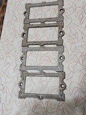 4 Cassetti Portadocumenti Antichi Cornice ID Armadio Etichette Catalogo Cartellini Ghisa 