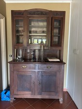 MOBILE SOGGIORNO CREDENZA VETRINA IN LEGNO VERO