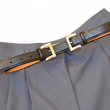 $425 Giorgio Armani cintura in pelle nera doppia fibbia made in Italy 75/30